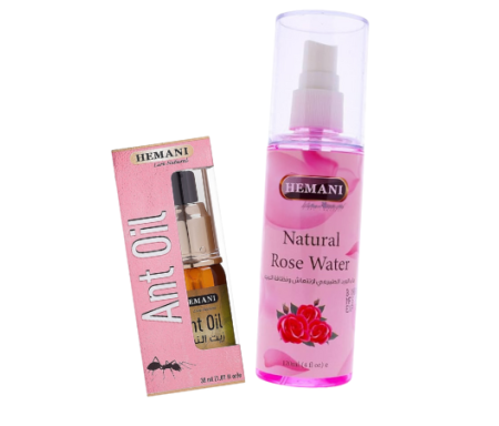 Kit Soin visage : Huile anti-pousse de poils et Eau de Rose Purifiante - 100% naturel