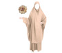 Jilbab Jupe Al Haya avec Manchettes Lycra Beige : 2 pièces pour femme musulmane en Taille 1 (de 1m60 à 1m70)