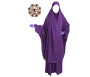 Jilbab Jupe Al Haya avec Manchettes Lycra Violet : 2 pièces pour femme musulmane en Taille 1 (de 1m60 à 1m70)