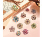 Lot de 12 Broches Fleur Strass : Alliage Élégant & Léger