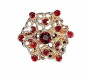 Broche Fleur Strass : Alliage Élégant & Léger - Rouge