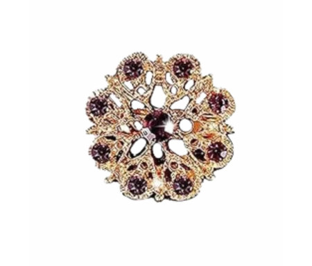 Broche Fleur Strass : Alliage Élégant & Léger - Prune