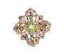 Broche Fleur Strass : Alliage Élégant & Léger - Vert