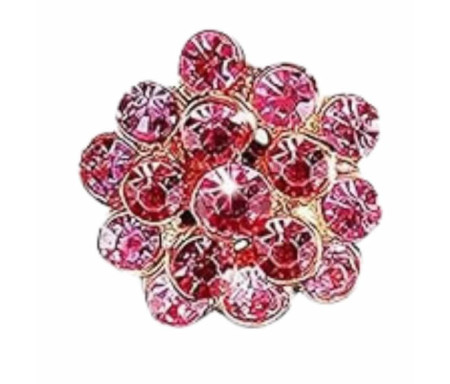 Broche Fleur Strass : Alliage Élégant & Léger - Rose