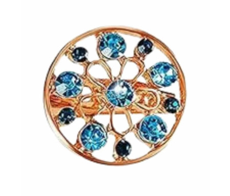 Broche Fleur Strass : Alliage Élégant & Léger - Bleu