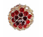 Broche Fleur Strass : Alliage Élégant & Léger - Rouge