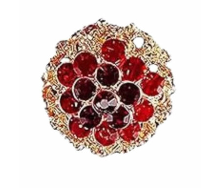 Broche Fleur Strass : Alliage Élégant & Léger - Rouge