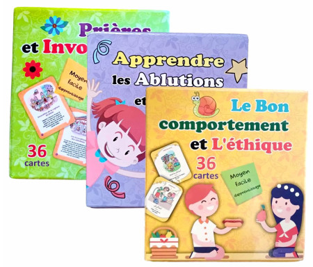 Pack de 3 Jeux : J'apprends la Prière, les Ablutions, les Invocations et le comportement