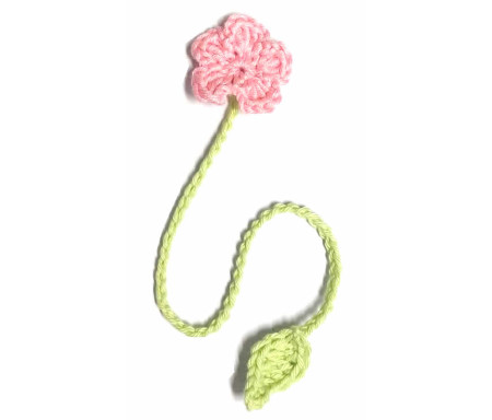 Marque-page Artisanal au crochet Fleur - Format livre moyen