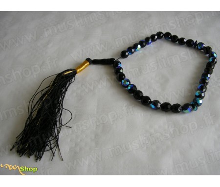 Chapelet (Tasbih) 33 Grains à Facettes Noir