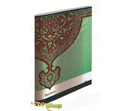 Cahier Petit Carreaux Piqué Métal - Motif Arabesque Vert (29x21)