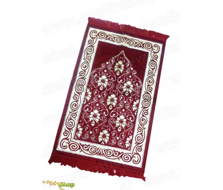 Tapis prière velours luxe - couleur saumon