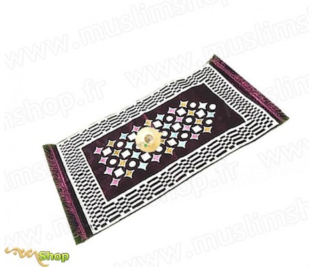 Tapis de prière Adulte avec boussole Velours Luxe Damier (4 coloris)