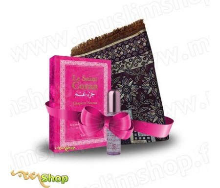 Pack Tapis "Violet", Parfum Rose "Colour Me" et Coran Chapitre 'Amma Rose