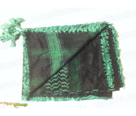 Grand foulard Palestinien (Keffieh) de couleur Noir et Vert