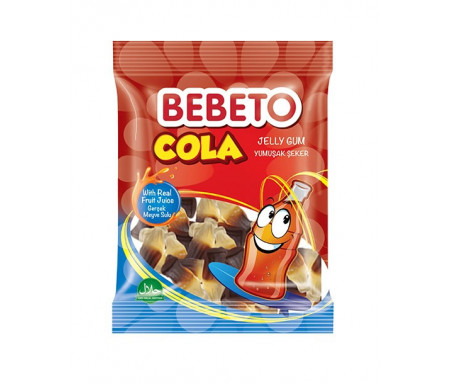 Bonbons Halal Drink Cola - Fabriqué avec du Vrai Jus de Fruit - Bebeto - Sachet 80gr