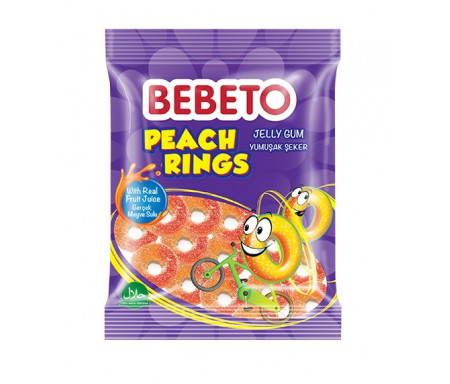 Bonbons Halal Bebeto - Anneaux pêches 80g