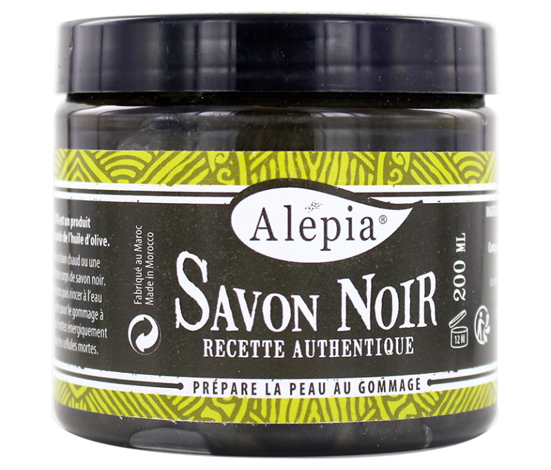 Savon noir à l’eucalyptus gommage corps 100 % naturel 200grs