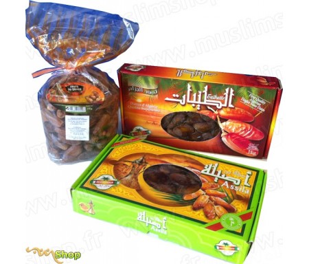 Pack Ramadan Dattes Fraiches Deglet Noor d'Algérie de Qualité supérieure - Assila & Taïbatte + Dattes Mi-sèches