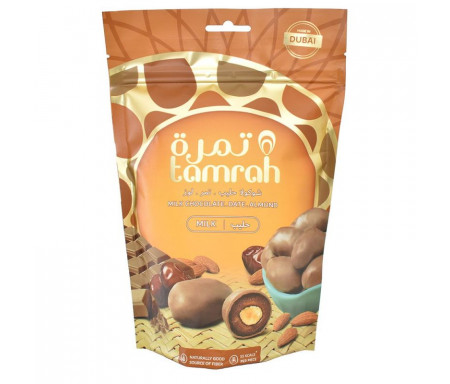 Tamrah - Dattes aux amandes enrobées de Chocolat au lait - 100gr
