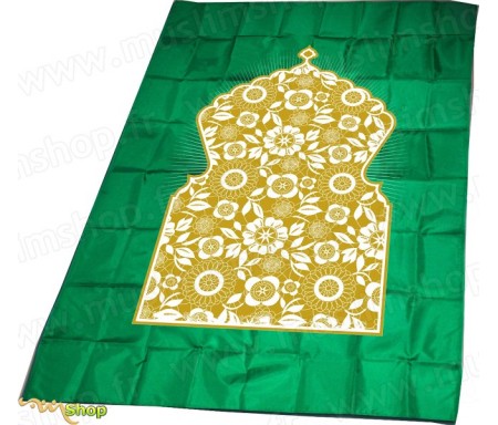 Tapis de prière Salmane avec boussole - Couleur vert