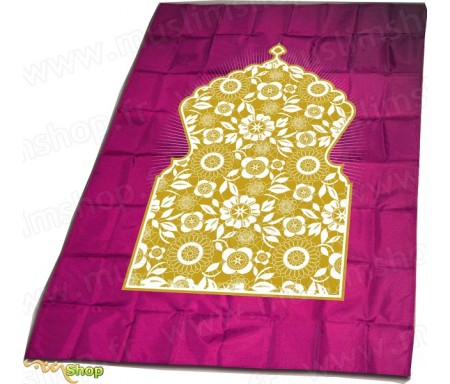 Tapis de prière Salmane avec boussole - Couleur Fushia