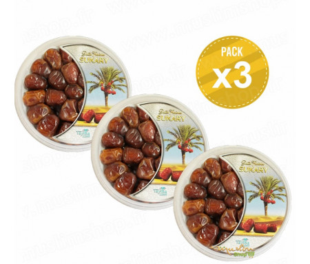 Pack de 3 boîtes Découverte de Dattes d'Arabie Sukary / Sokary - 500gr