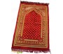 Tapis de prière Velours Rouge Corail - Motif losange