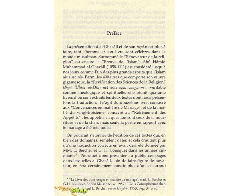 des vertus du mariage al ghazali