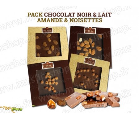 Pack Bionoor Chocolat Noir & Lait Amande & Noisettes