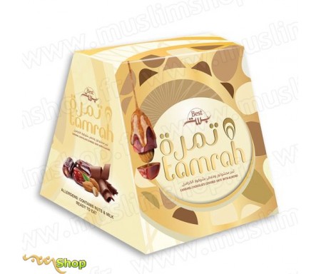 Tamrah - Pyramide Dattes aux amandes enrobées chocolat caramel 100g