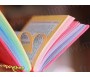 Pack de 5 Corans de luxe en 5 couleurs de couvertures différentes : Le Saint Coran bilingue avec pages en couleurs d'Arc-en-ciel