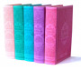 Pack de 5 Corans de luxe en 5 couleurs de couvertures différentes : Le Saint Coran bilingue avec pages en couleurs d'Arc-en-ciel